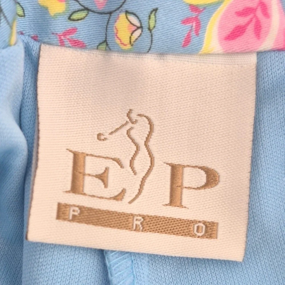 EP Pro Golf Skort Blue Yellow Floral‎ 10 Women's Skirt Pockets Activewear Tennis